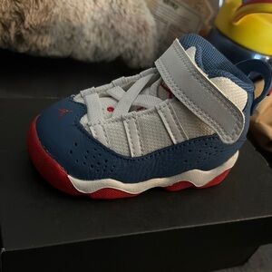 Kids Blue and Red Sneakers